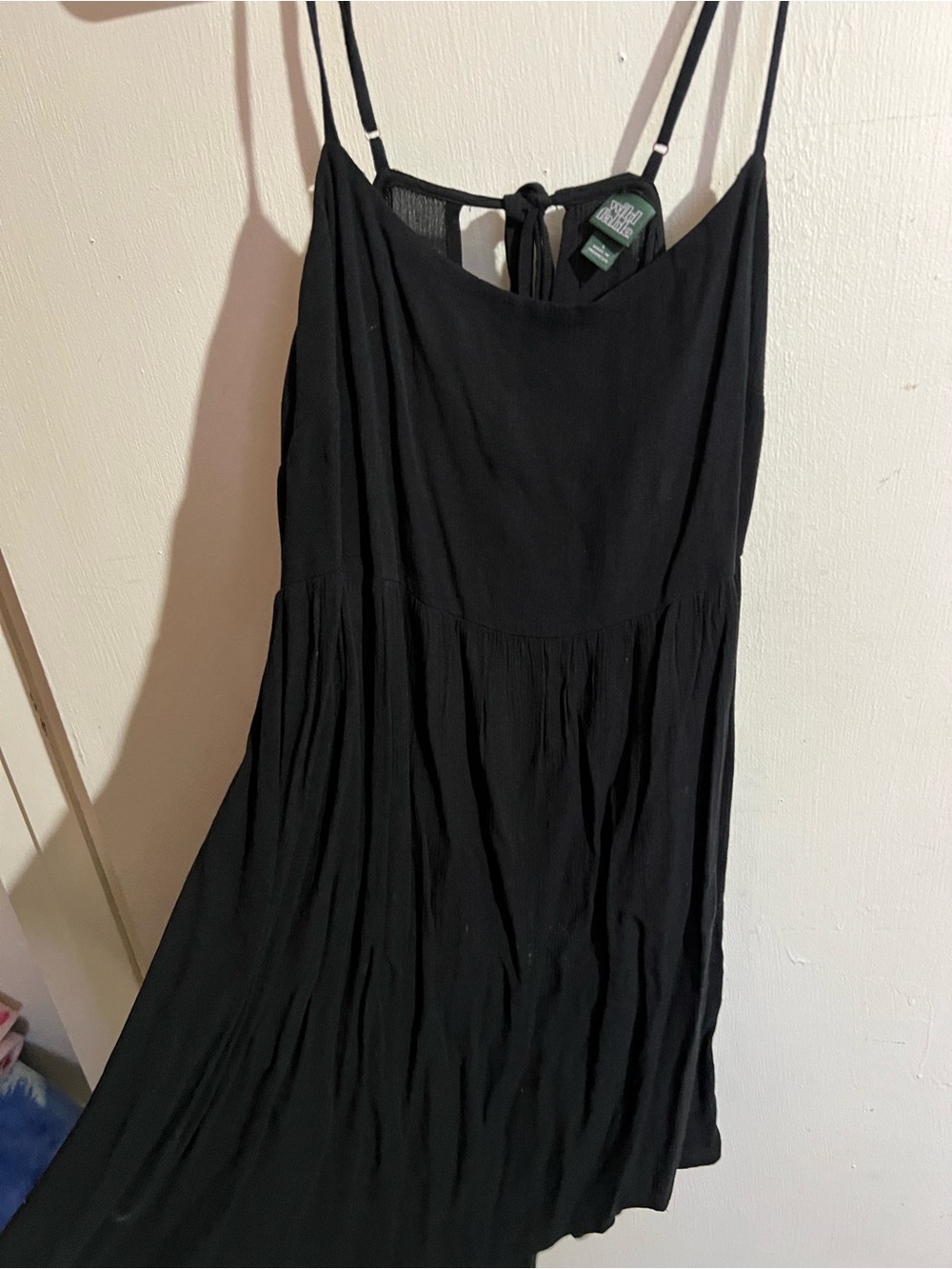 wild fable Black Spaghetti-Strap Dress Mini